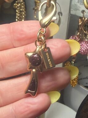 Coach Gold Shooting Star Bag Charm Keychain